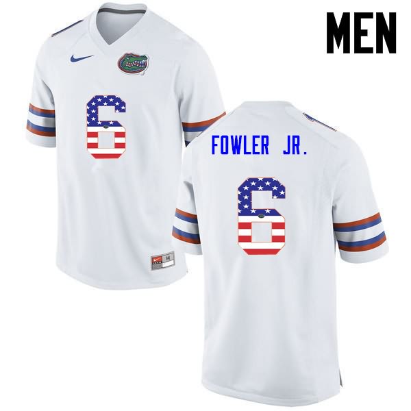 Men's NCAA Florida Gators Dante Fowler Jr. #6 Stitched Authentic USA Flag Fashion Nike White College Football Jersey EJI1165YB